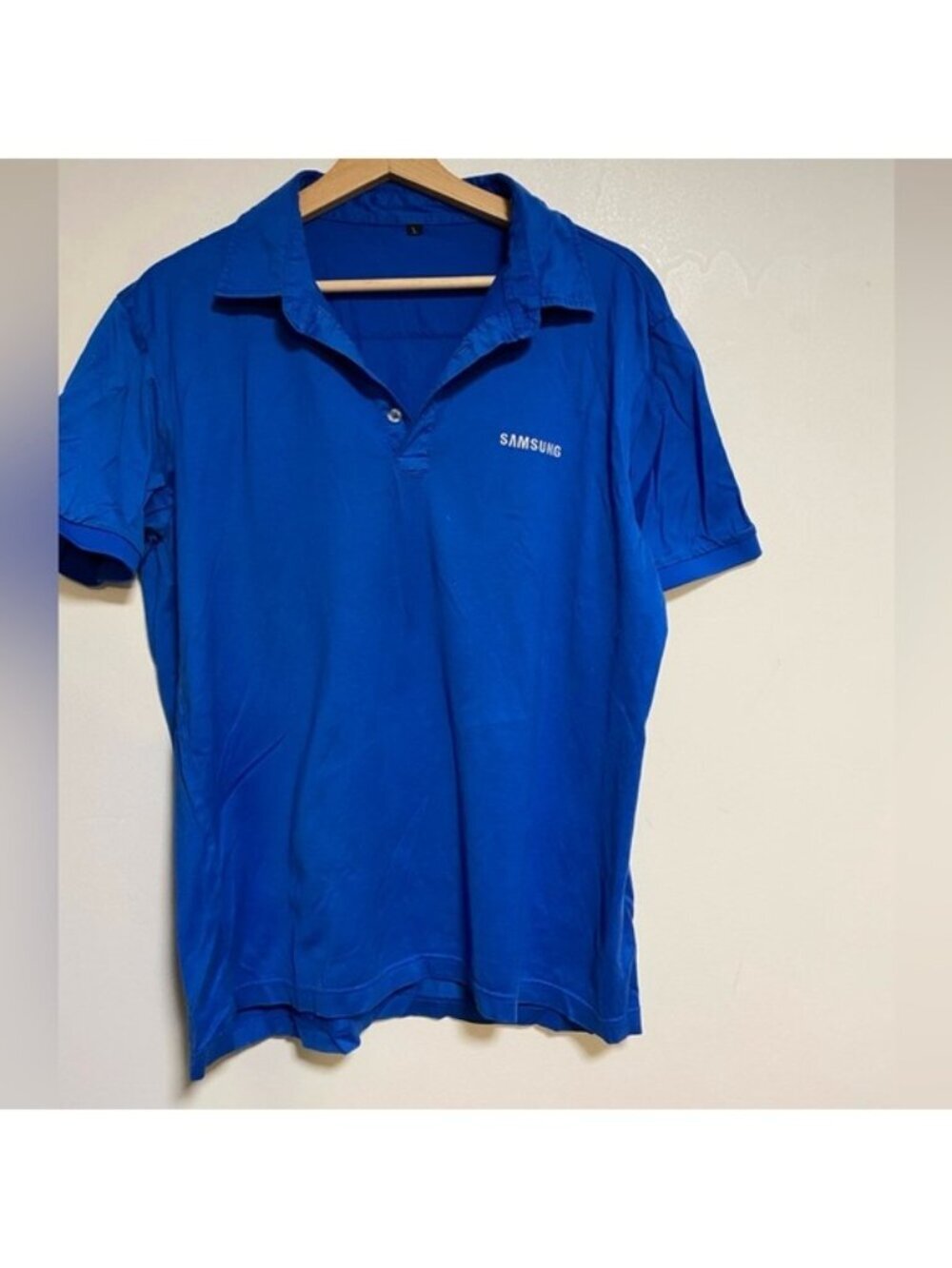 Samsung Blue Polo Shirt Men’s Size L Corporate Logo Short Sleeve - Picture 2 of 6